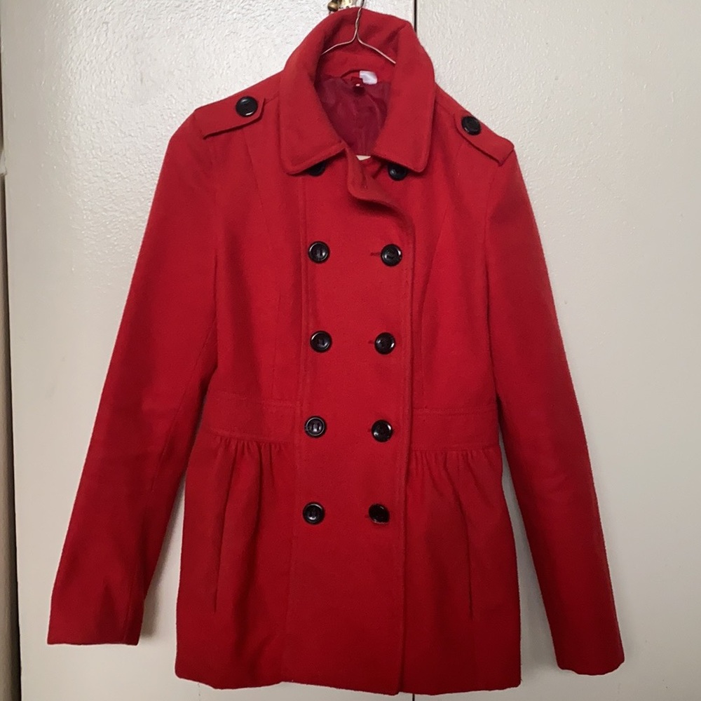 Red peacoat